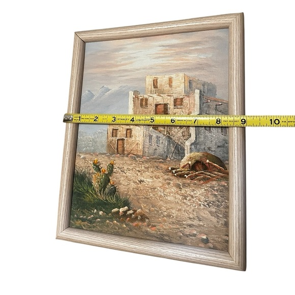 Vintage 90’s Southwest Oil Painting Desert Adobe House Set Of 2 8x10” - Picture 9 of 9